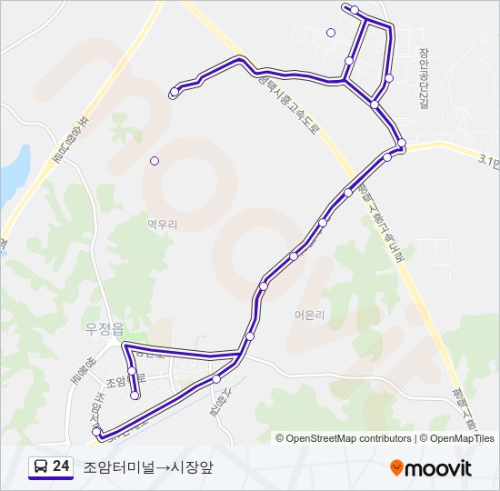 24 버스 노선 지도