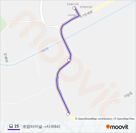 25 버스 노선 지도