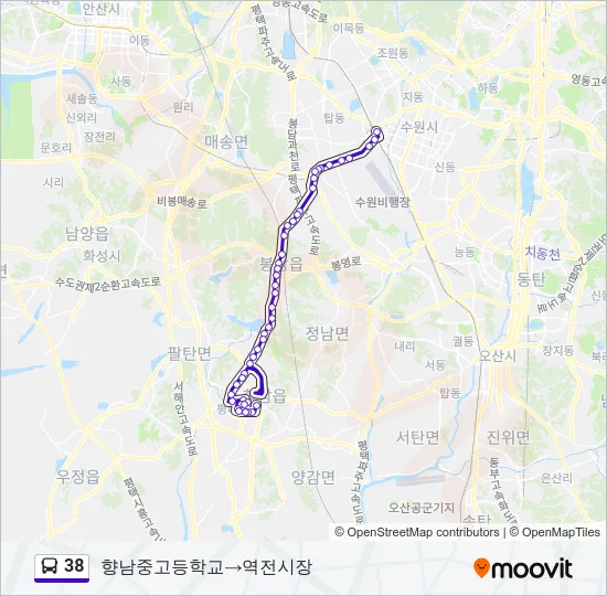 38 Bus Line Map