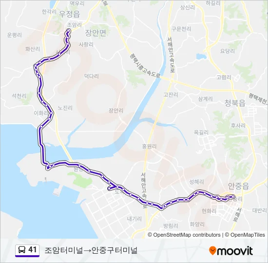 41 Bus Line Map