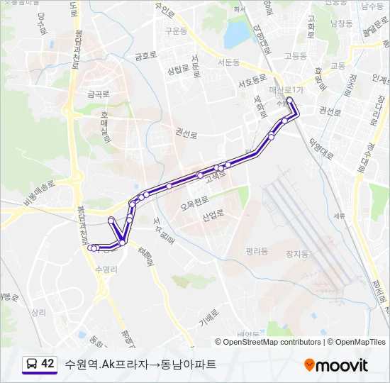 42 Bus Line Map
