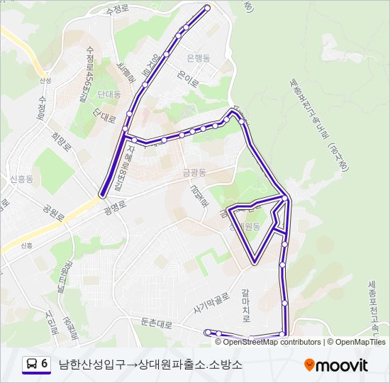 6 버스 노선 지도