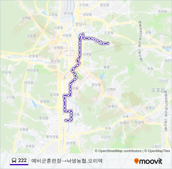 222 Bus Line Map