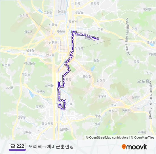 222 Bus Line Map
