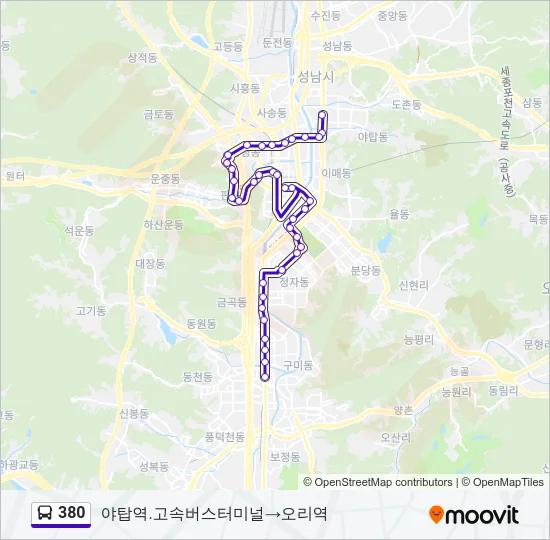 380 Bus Line Map