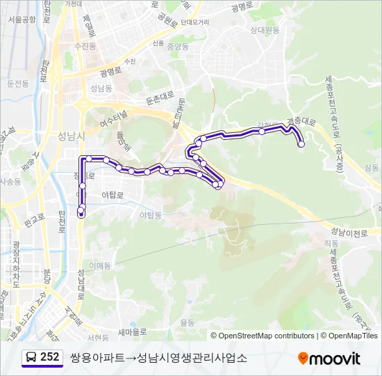 252 Bus Line Map