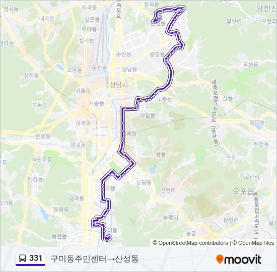 331 bus Line Map