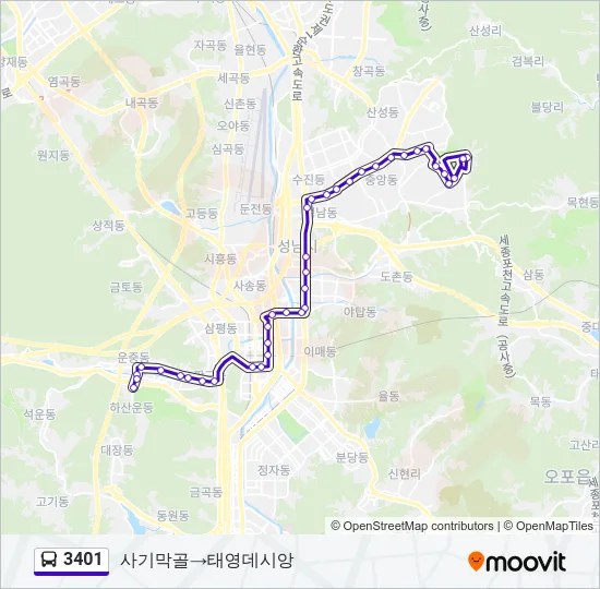 3401 Bus Line Map