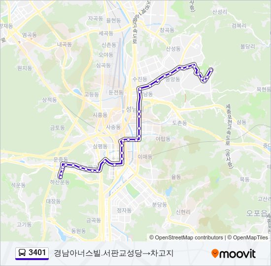3401 bus Line Map