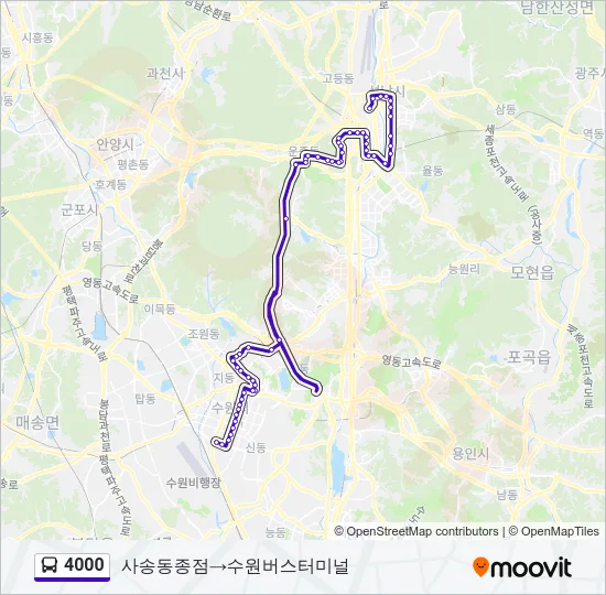 4000 버스 노선 지도