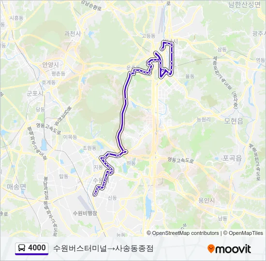 4000 버스 노선 지도