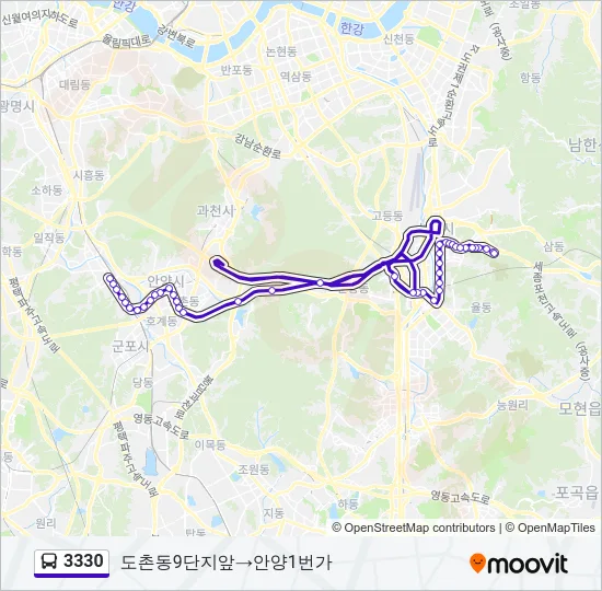 3330 버스 노선 지도