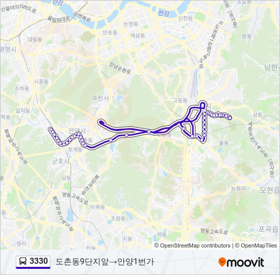 3330 bus Line Map