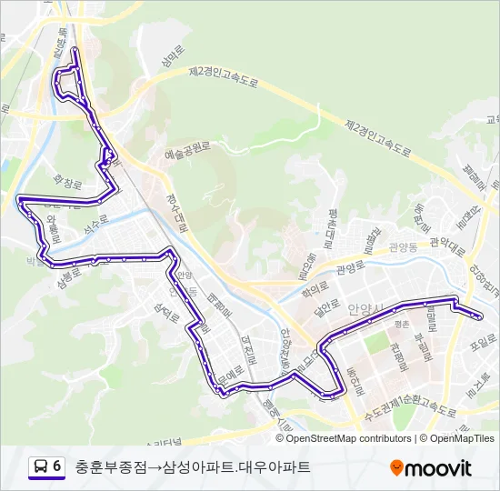 6 Bus Line Map