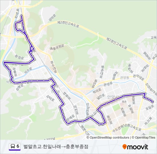 6 bus Line Map