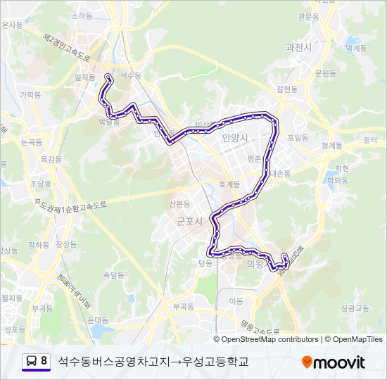 8 버스 노선 지도