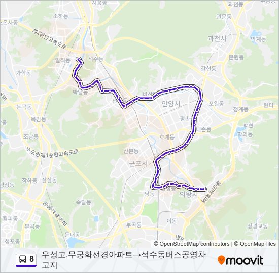 8 버스 노선 지도