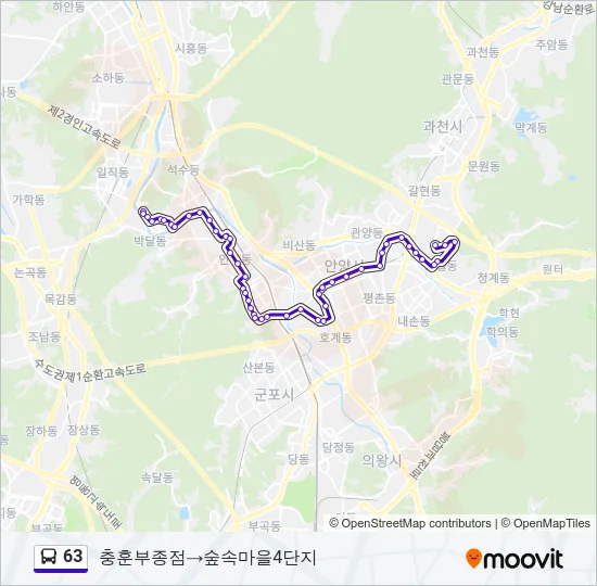 63 Bus Line Map