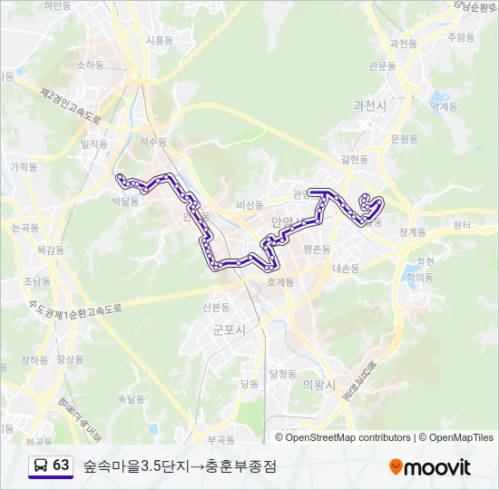 63 Bus Line Map