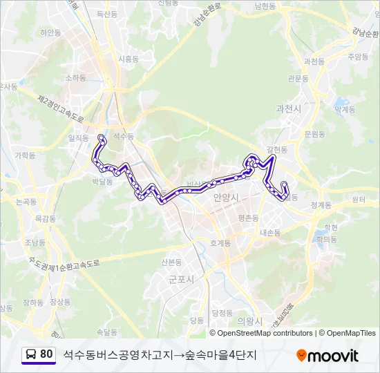 80 Bus Line Map