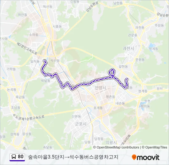 80 Bus Line Map