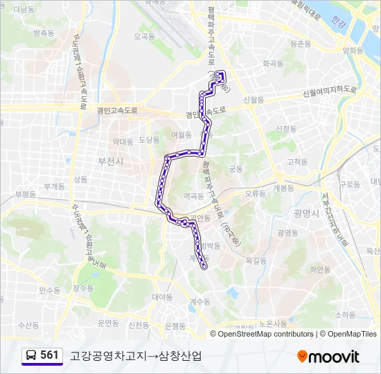 561 Bus Line Map