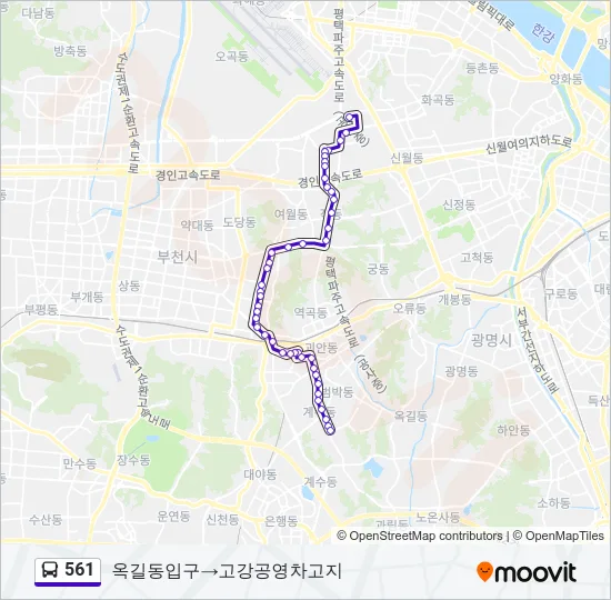 561 Bus Line Map