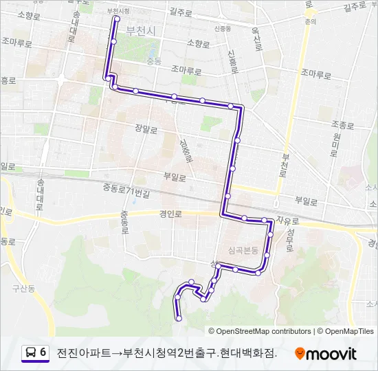 6 Bus Line Map
