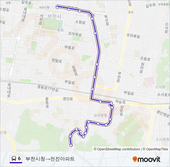 6 버스 노선 지도