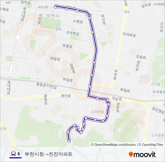 6 Bus Line Map