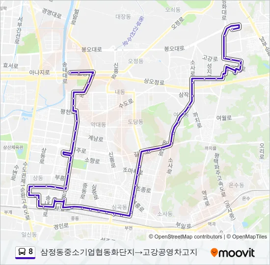 8 Bus Line Map