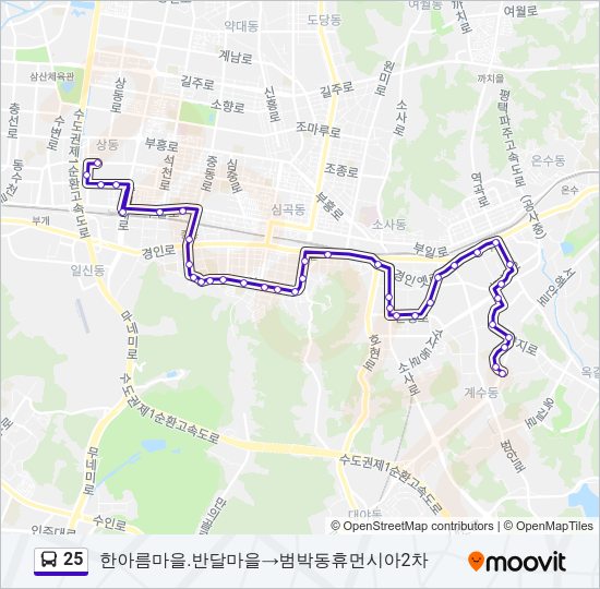 25 버스 노선 지도