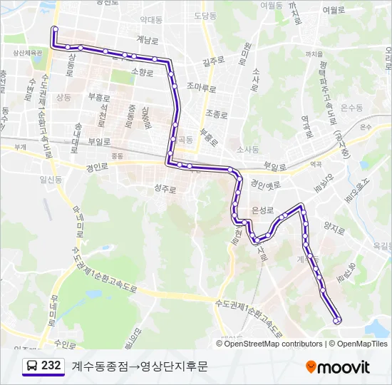 232 Bus Line Map