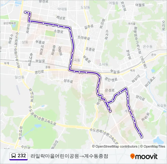 232 Bus Line Map