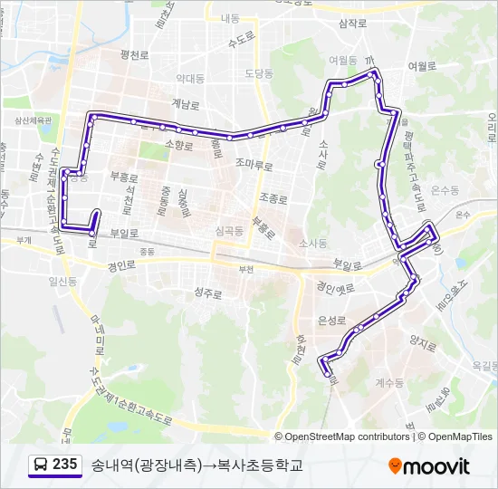 235 Bus Line Map