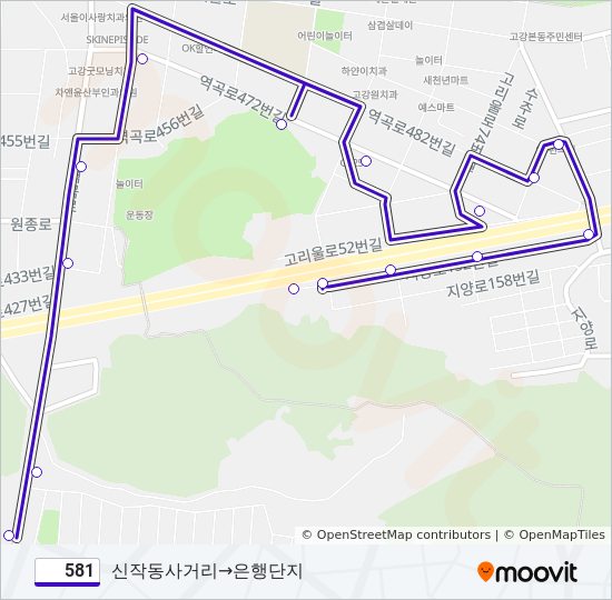 581 bus Line Map