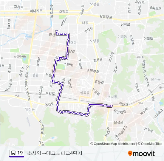 19 Bus Line Map
