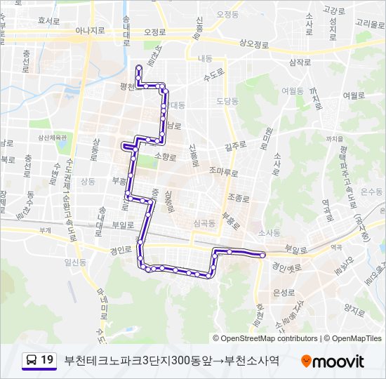 19 bus Line Map