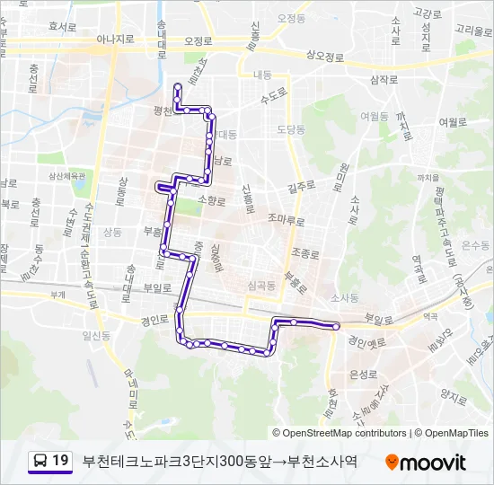 19 Bus Line Map