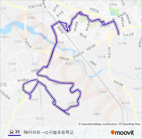 35 Bus Line Map