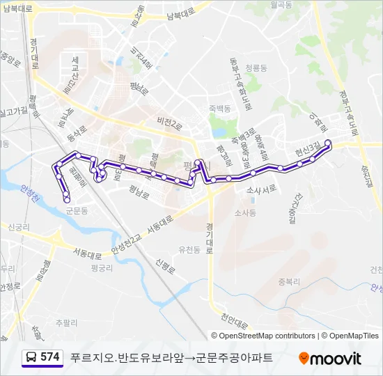 574 Bus Line Map