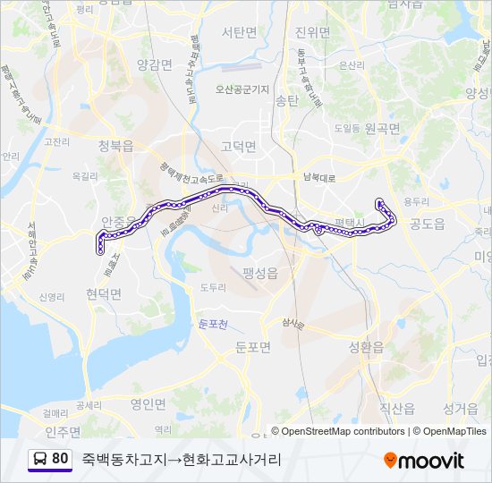 80 버스 노선 지도