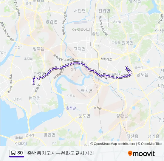 80 버스 노선 지도
