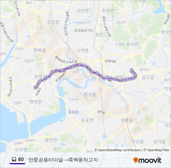 80 버스 노선 지도