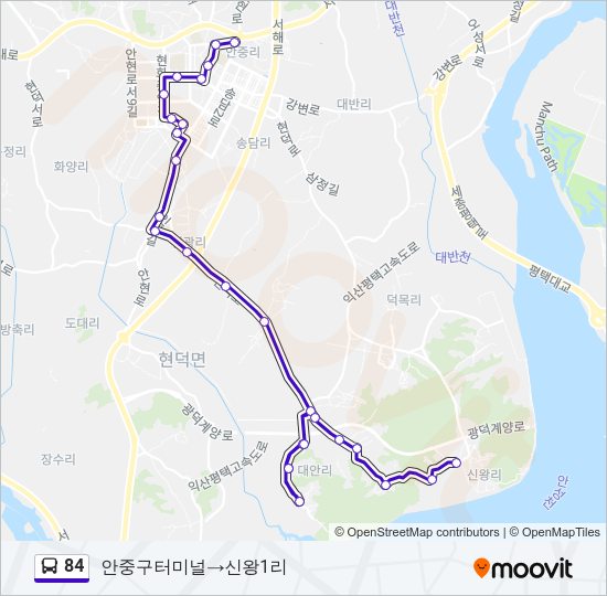 84 버스 노선 지도