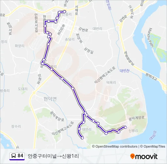 84 버스 노선 지도
