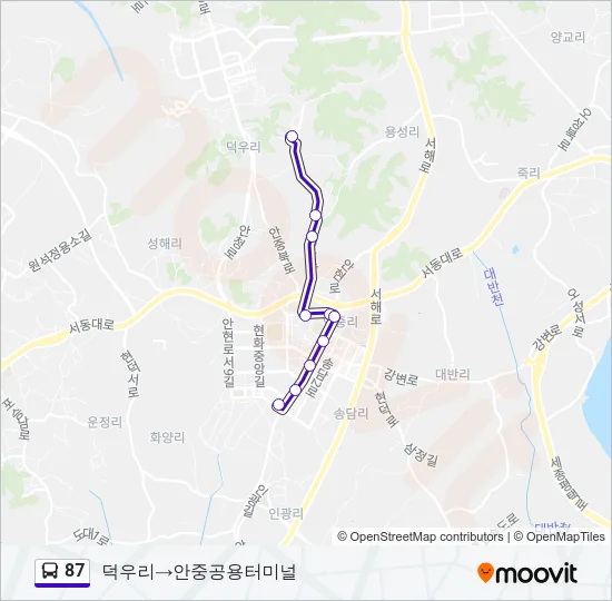87 버스 노선 지도