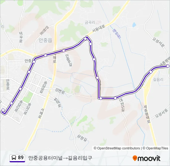 89 Bus Line Map