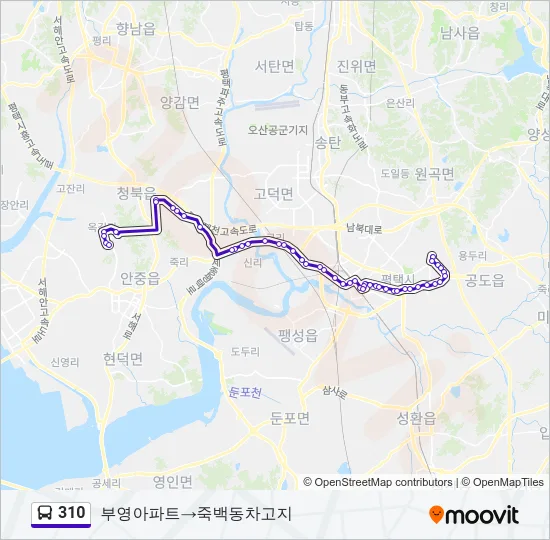 310 버스 노선 지도