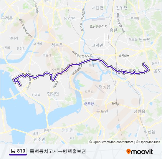 810 버스 노선 지도